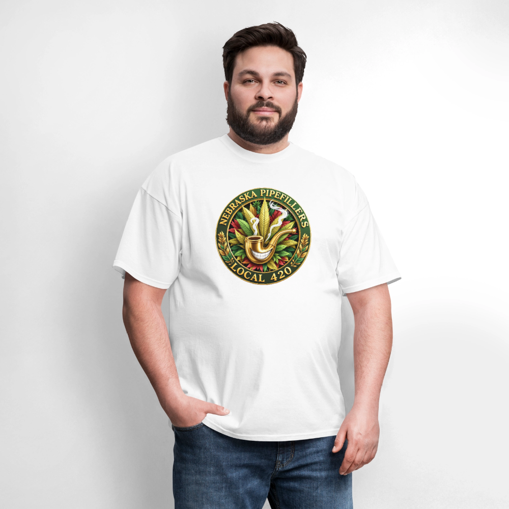 NEBRASKA PIPEFILLERS LOCAL 420 F/B DESIGNS Men's T-Shirt - white