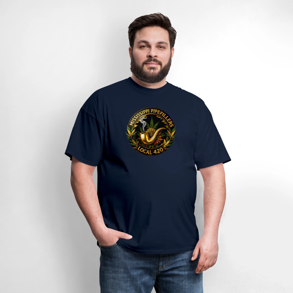 MISSISSIPPI PIPEFILLERS LOCAL 420 Men's T-Shirt - navy