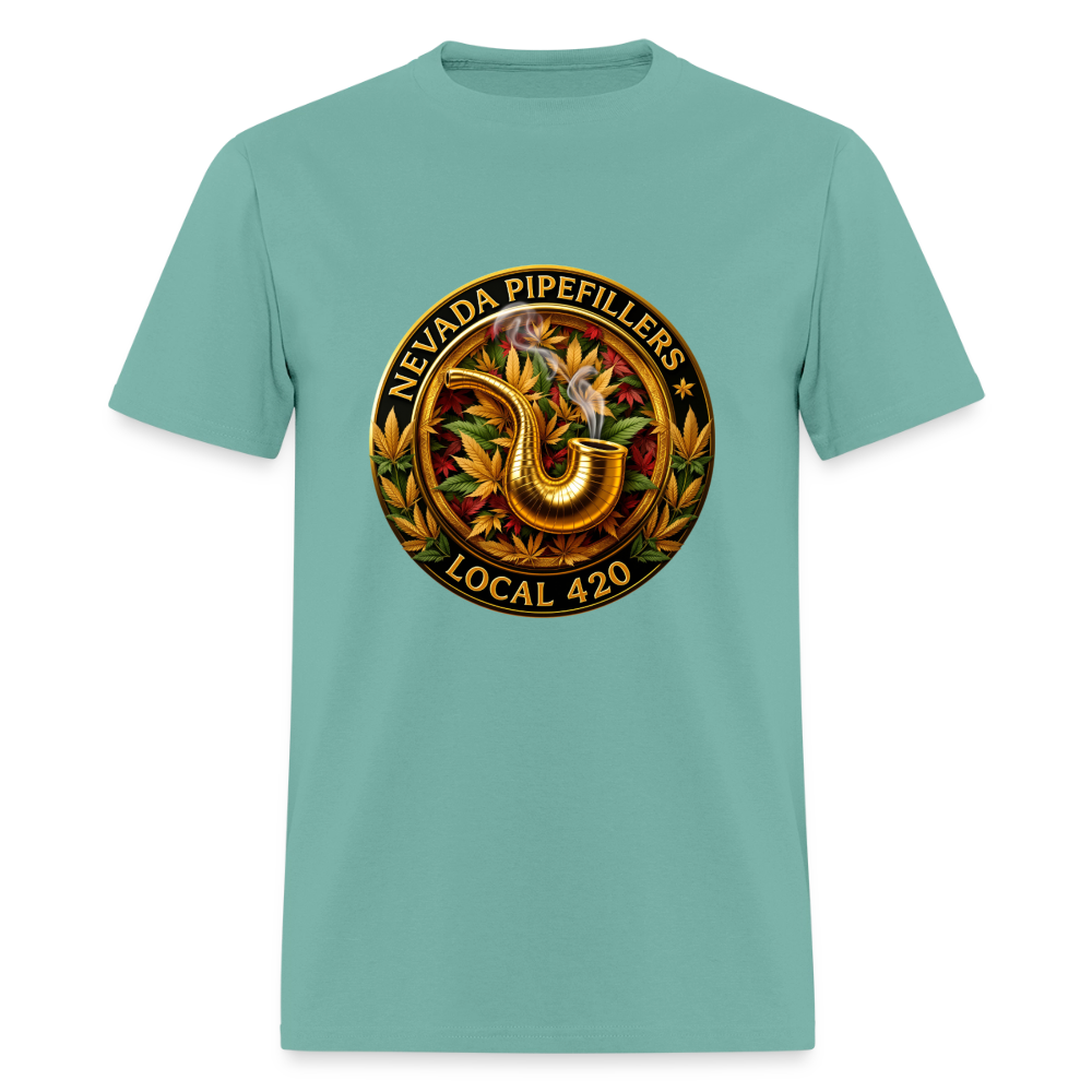 NEVADA PIPEFILLERS LOCAL 420  Men's T-Shirt - aquatic
