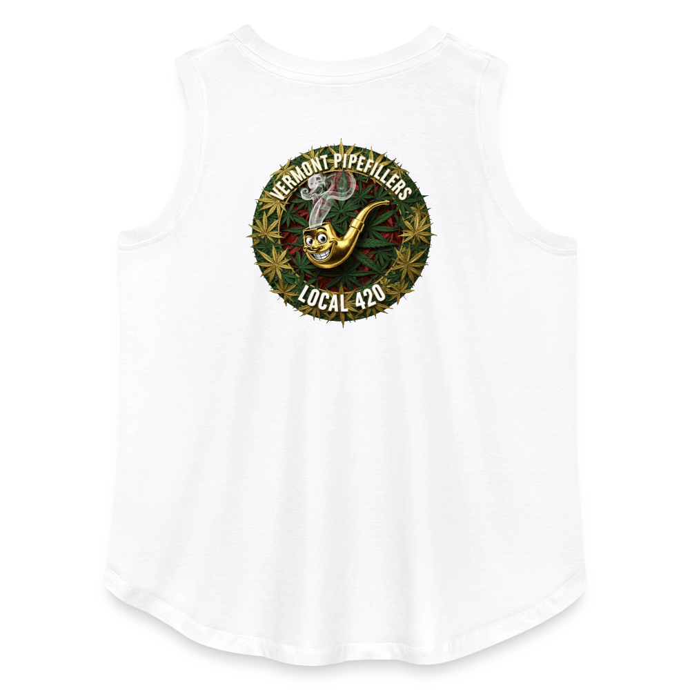 VERMONT PIPEFILLERS LOCAL 420  F/B DESIGN Women's Curvy Relaxed Tank Top - white