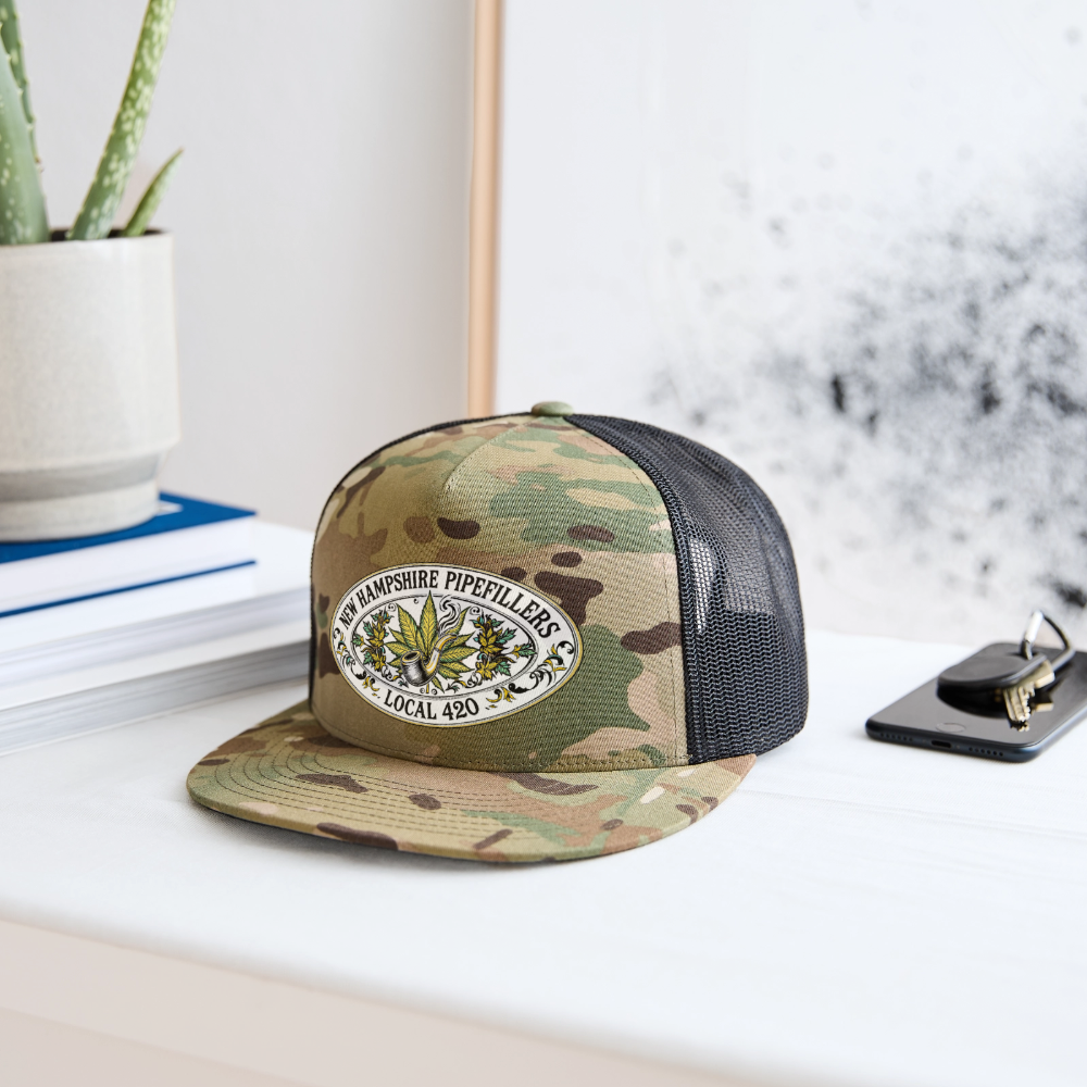 NEW HAMPSHIRE PIPEFILLERS LOCAL 420 Trucker Hat - MultiCam\black