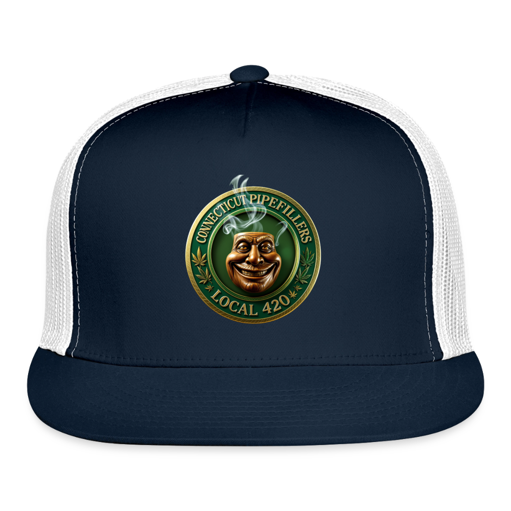 CONNECTICUT PIPEFILLERS LOCAL 420  Trucker Hat - navy/white