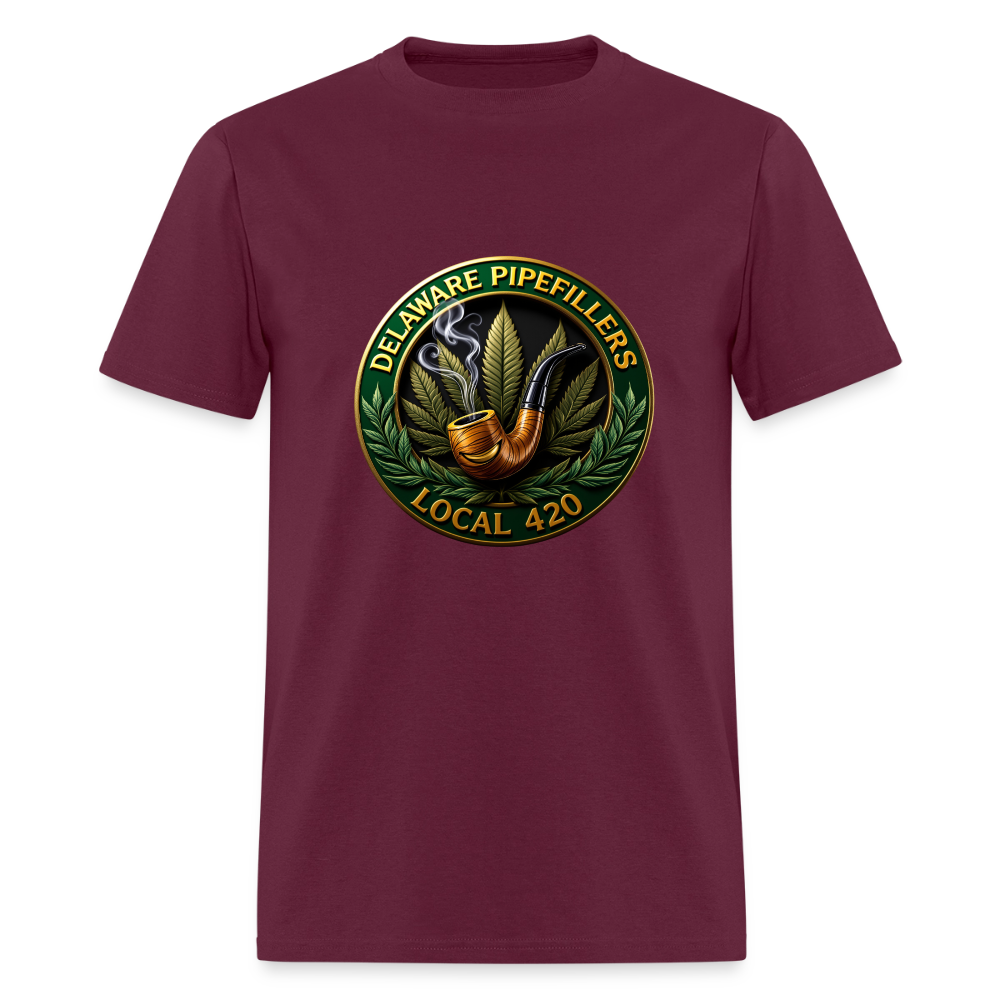DELAWARE  PIPEFILLERS LOCAL 420 Men's T-Shirt - burgundy