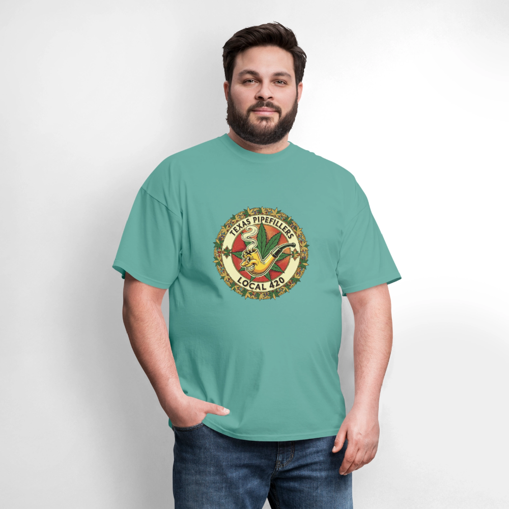 TEXAS PIPEFILLERS LOCAL 420 Men's T-Shirt - aquatic