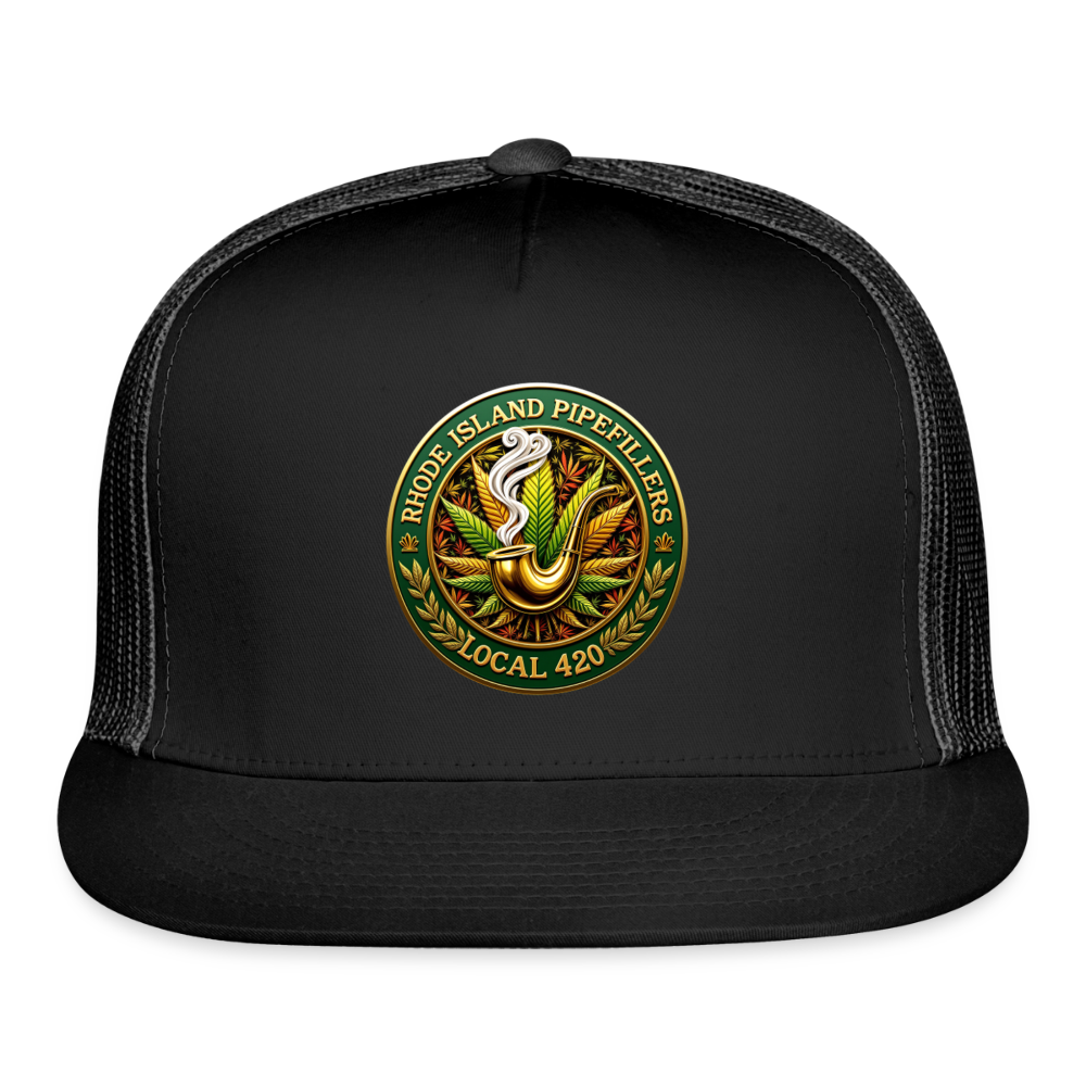 RHODE ISLAND PIPEFILLERS LOCAL 420 Trucker Hat - black/black