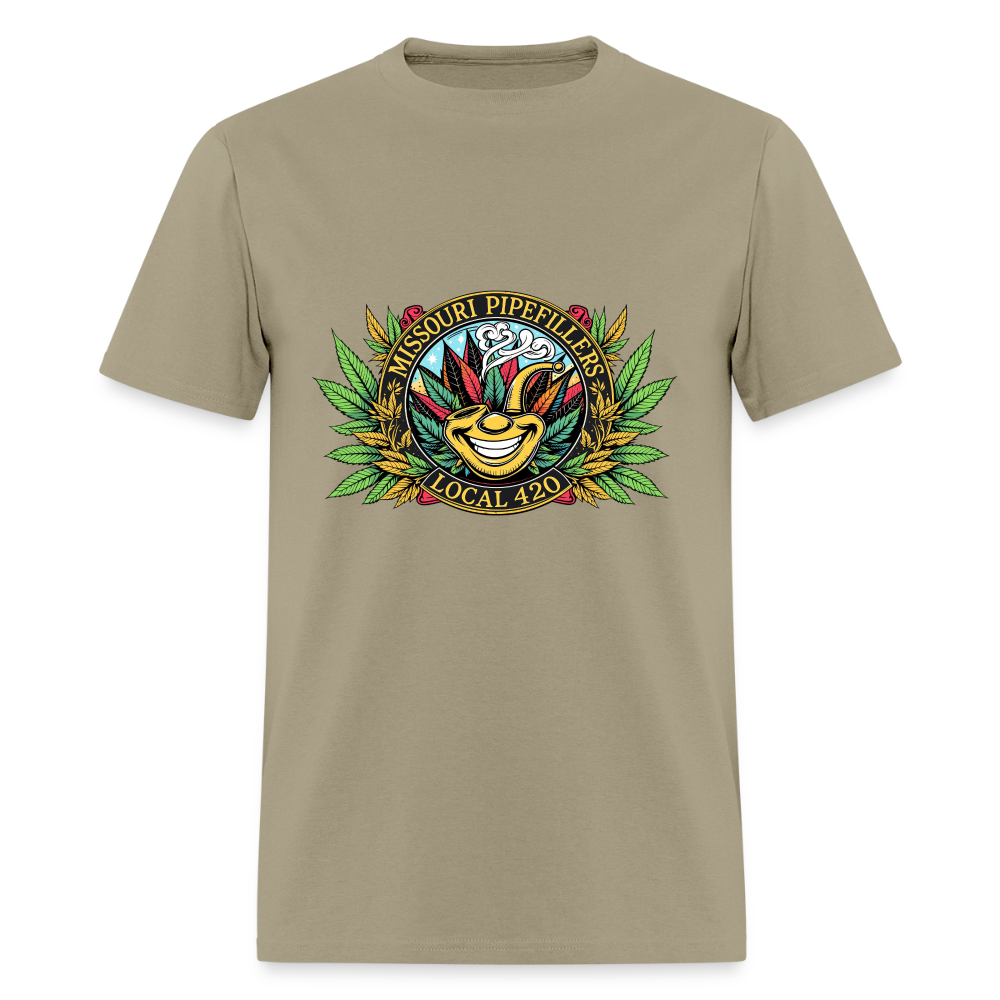 MISSOURI PIPEFILLERS LOCAL 420 Dog Bandana Men's T-Shirt - khaki