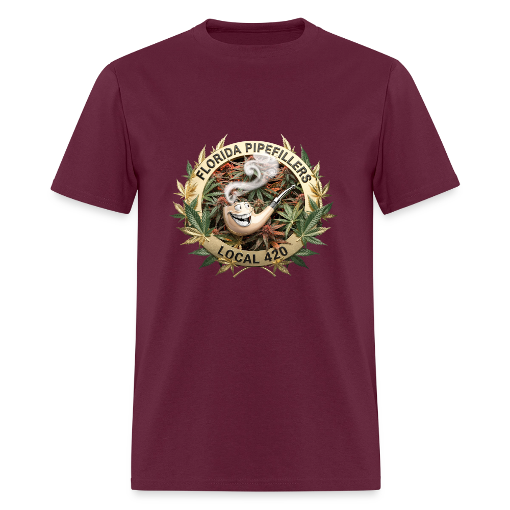 FLORIDA PIPEFILLERS LOCAL 420 F/B DESIGN Men's T-Shirt - burgundy