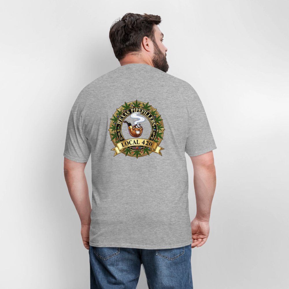 TEXAS PIPEFILLERS LOCAL 420 F/B DESIGN Men's T-Shirt - heather gray