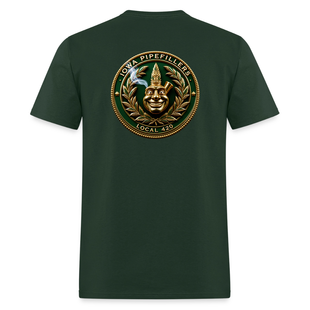 IOWA PIPEFILLERS LOCAL 420 F/B DESIGN Men's T-Shirt - forest green
