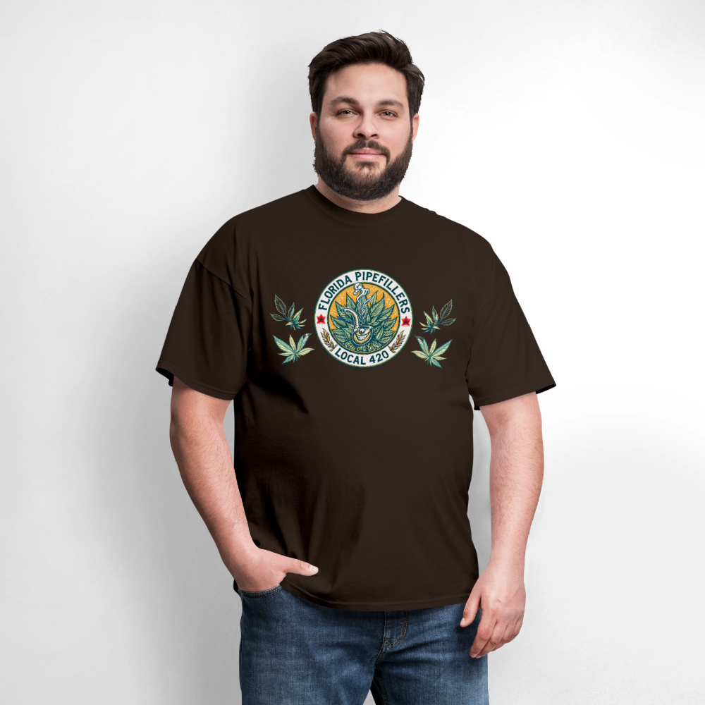 FLORIDA PIPEFILLERS LOCAL 420 Men's T-Shirt - brown