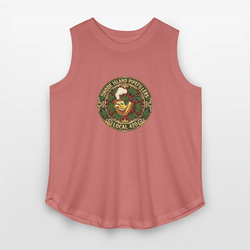 TEXAS PIPEFILLERS LOCAL 420 F/B DESIGN Women's Curvy Relaxed Tank Top - mauve