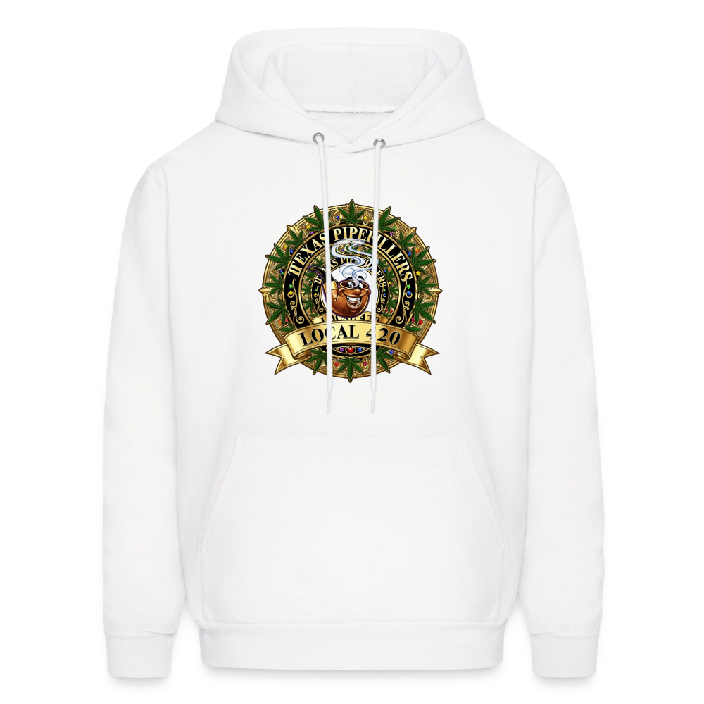 TEXAS PIPEFILLERS LOCAL 420 Men's Hoodie - white