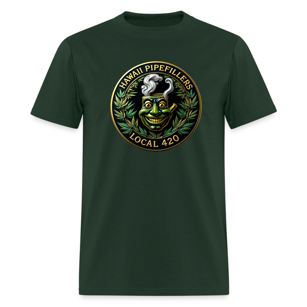 HAWAII PIPEFILLERS LOCAL 420 F/B DESIGN  Men's T-Shirt - forest green