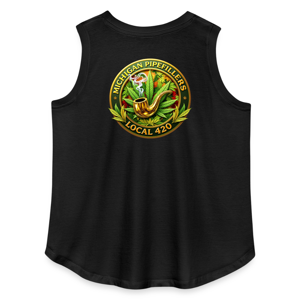 MICHIGAN PIPEFILLERS LOCAL 420 F/B DESIGN Women's Curvy Relaxed Tank Top - black