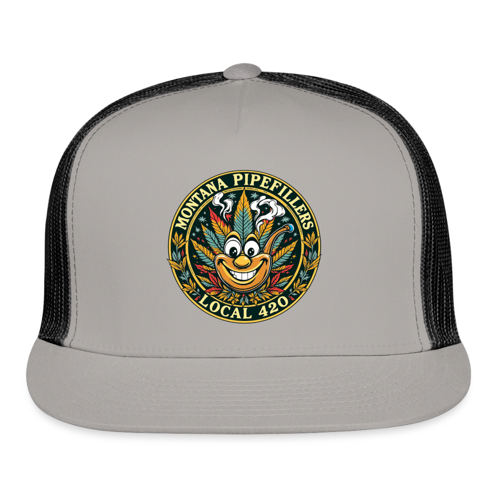 MONTANA PIPEFILLERS LOCAL 420 Trucker Hat - gray/black