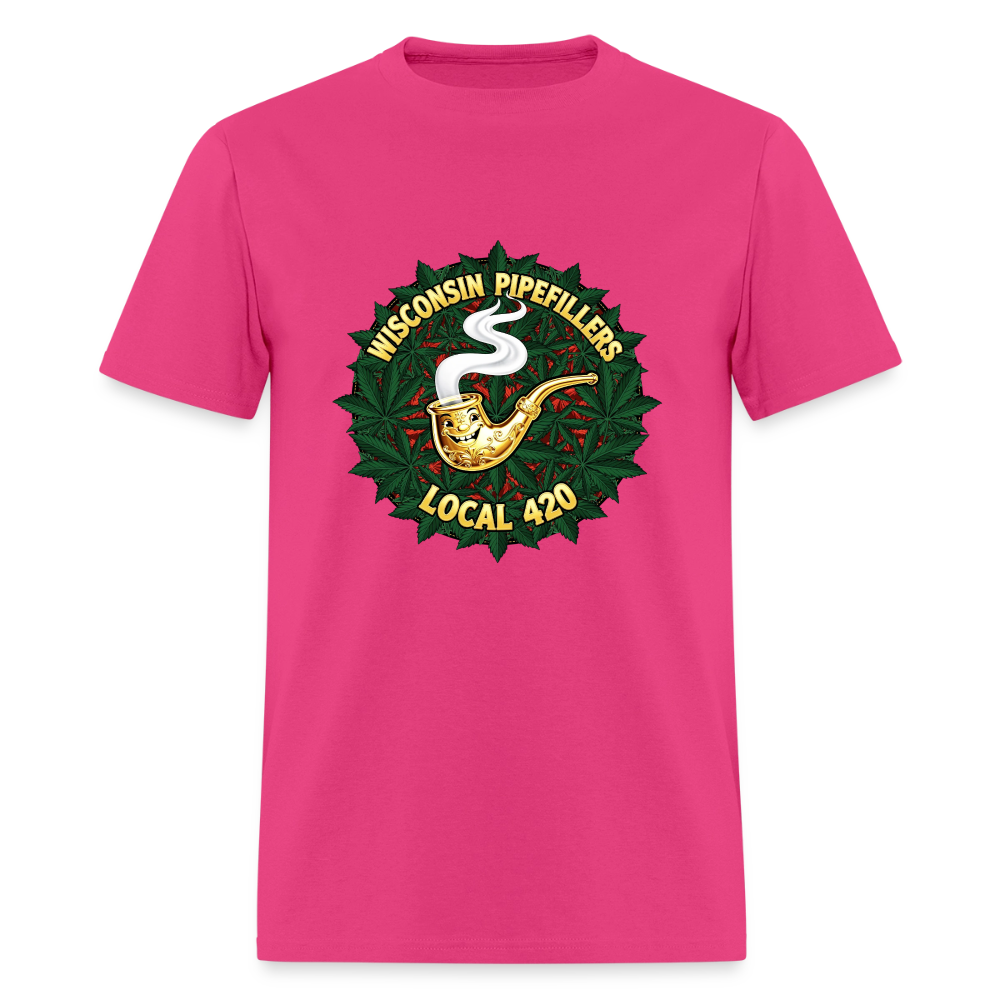 WISCONSIN PIPEFILLERS LOCAL 420 Men's T-Shirt - fuchsia