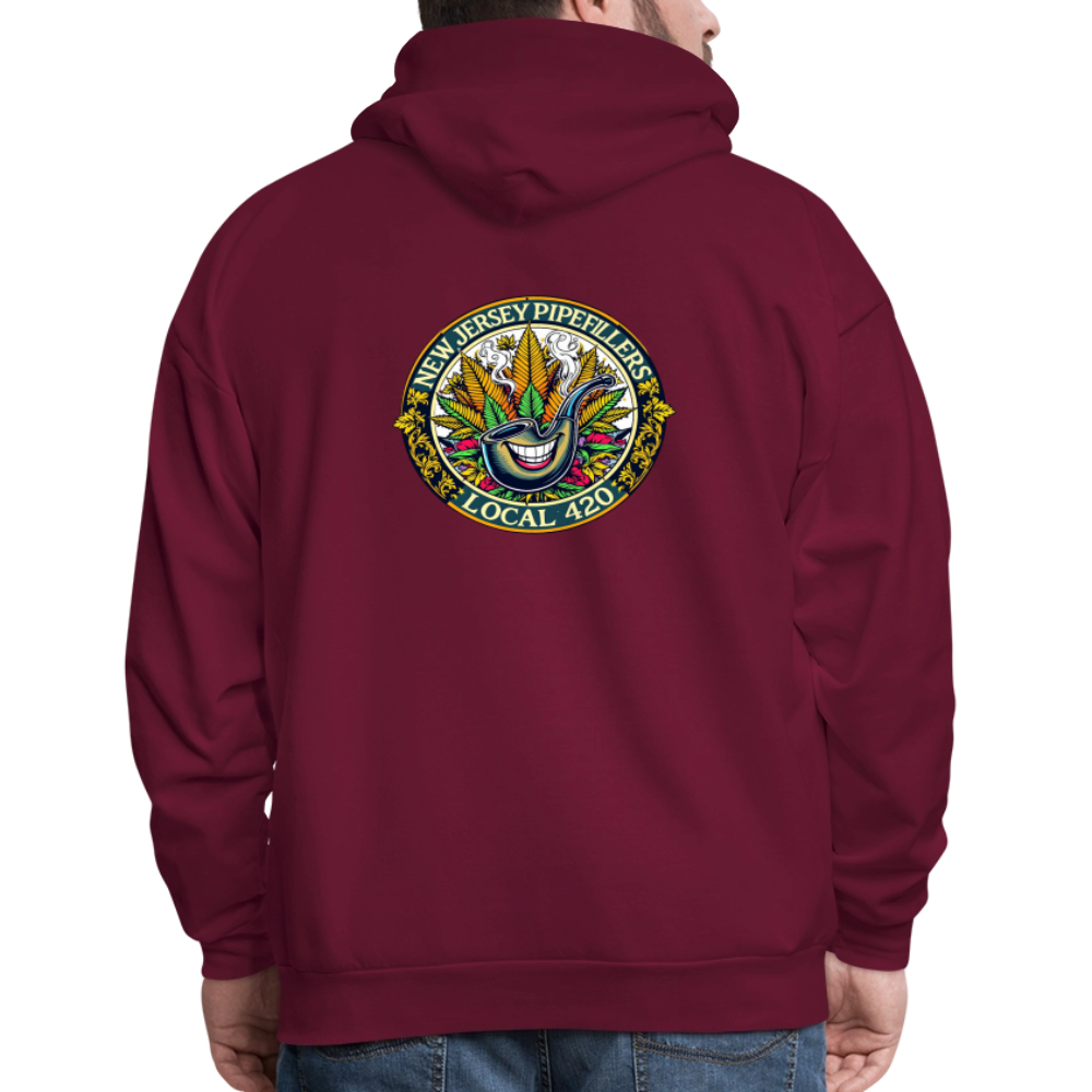 NEW JERSEY PIPEFILLERS LOCAL 420 F/B DESIGN Men's Hoodie - burgundy