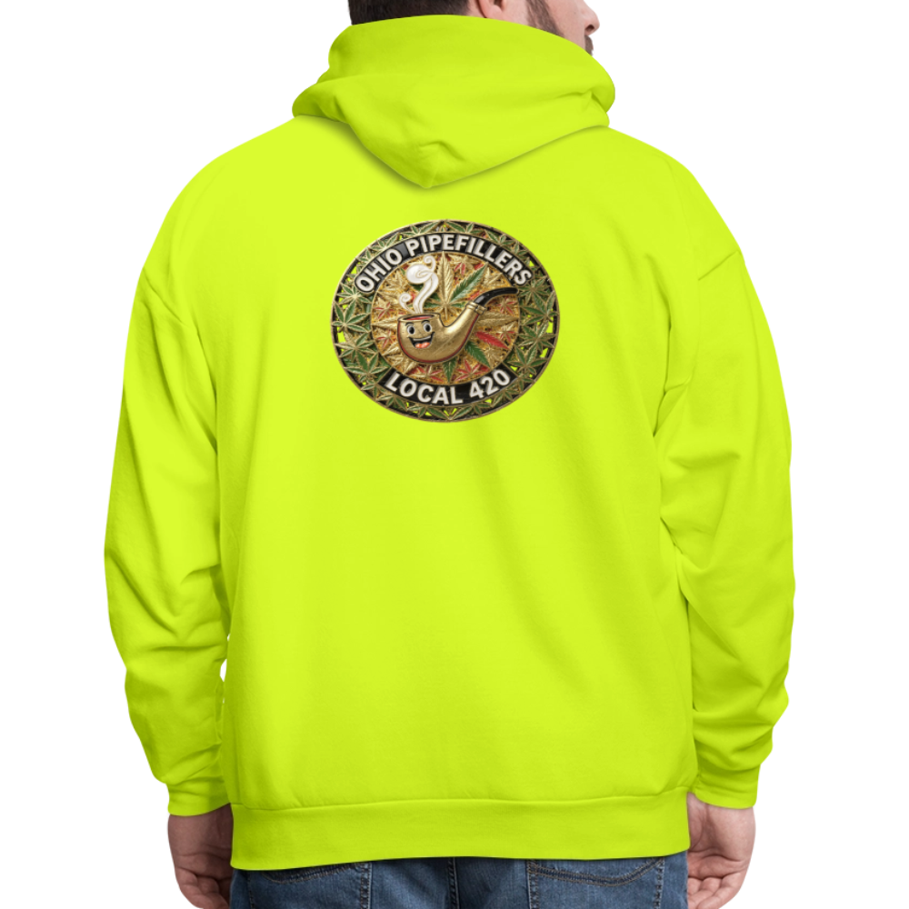 OHIO PIPEFILLERS LOCAL 420  F/B DESIGNS Men's Hoodie - safety green