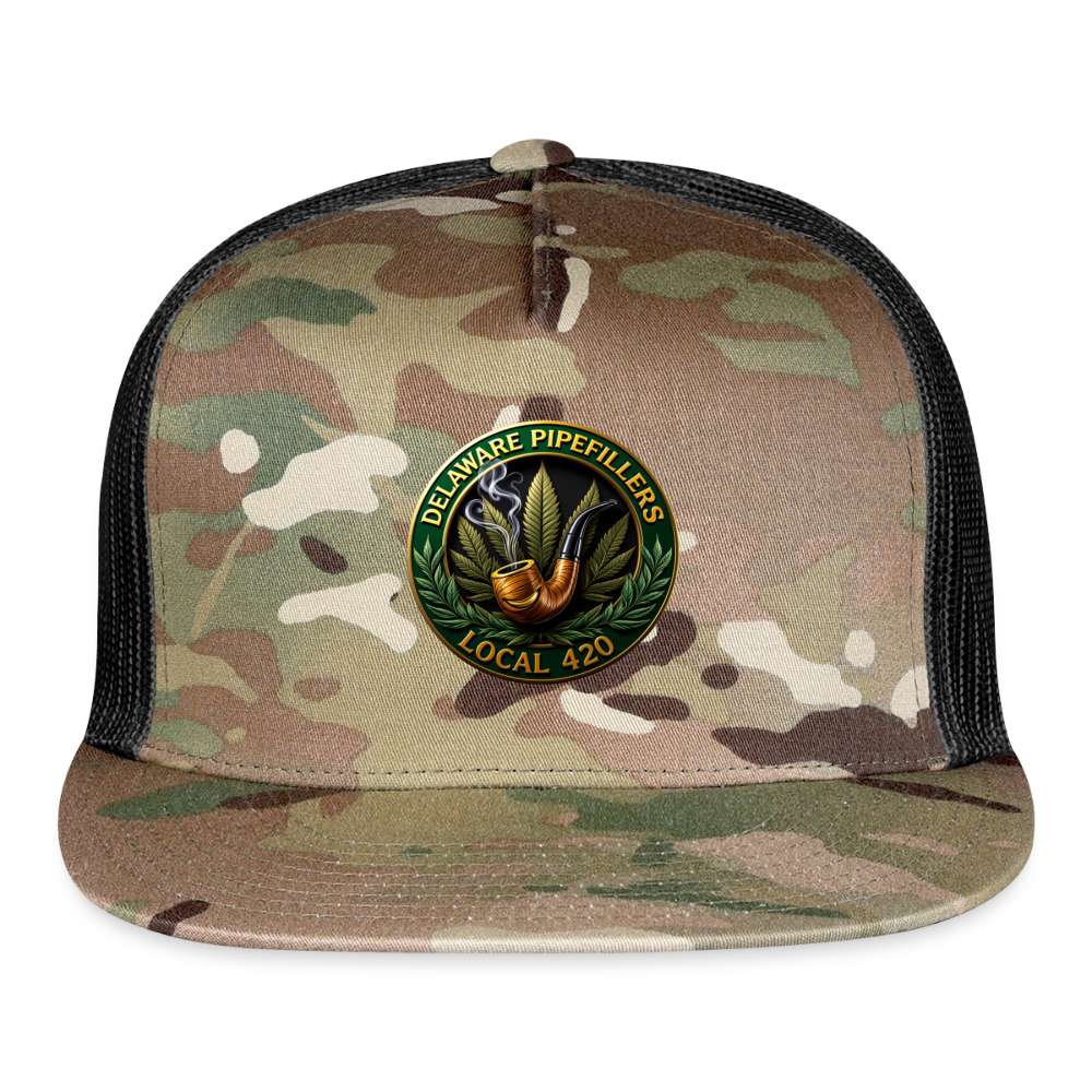 DELAWARE  PIPEFILLERS LOCAL 420 CAMO Trucker Hat - MultiCam\black