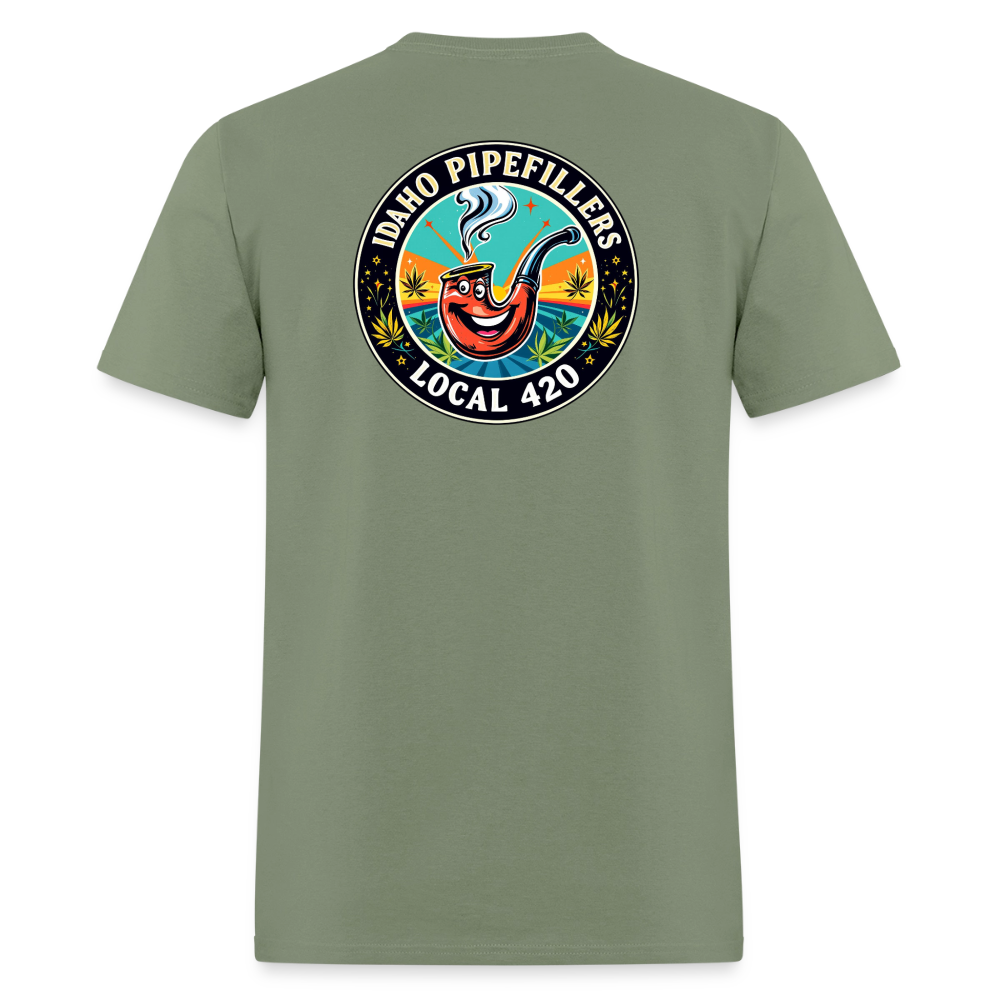 IDAHO PIPEFILLERS LOCAL 420 F/B DESIGN Men's T-Shirt - military green