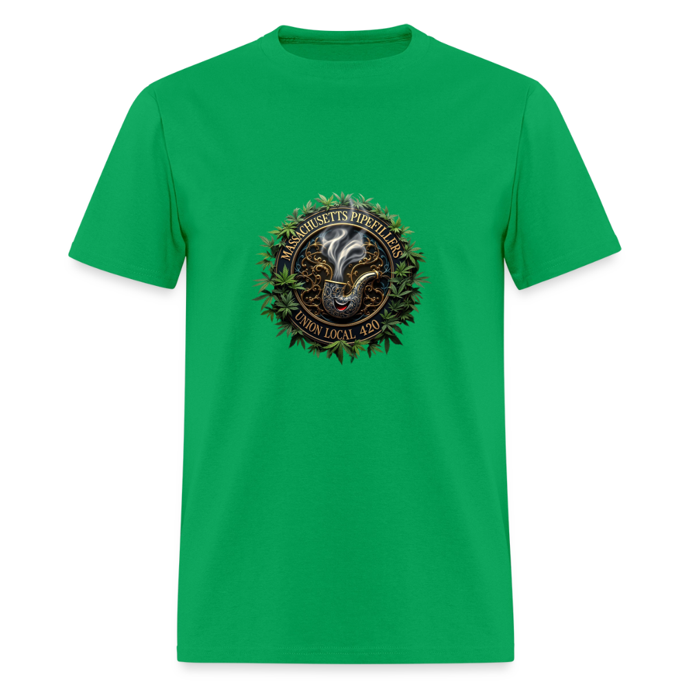 MASSACHUSETTS PIPEFILLERS UNION LOCAL 420 Men's T-Shirt - bright green