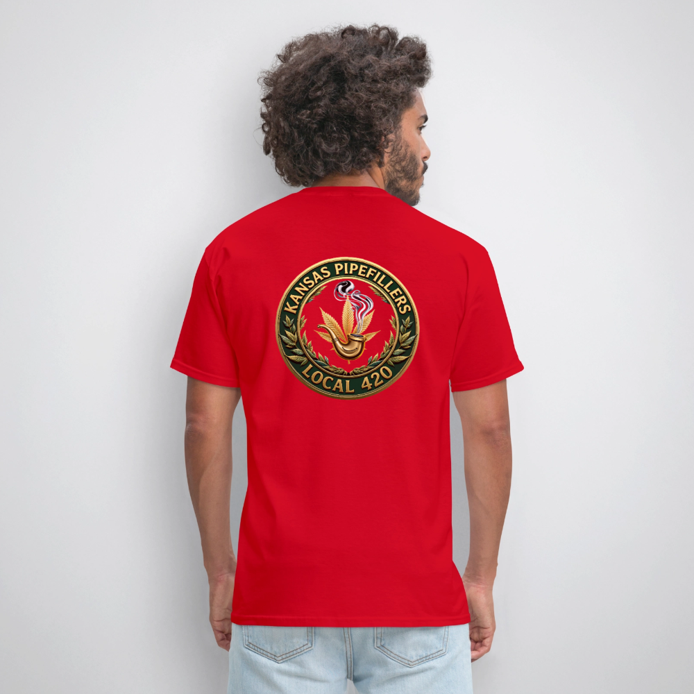 KANSAS PIPEFILLERS LOCAL 420 F/B DESIGNS Men's T-Shirt - red