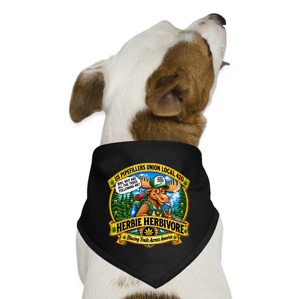 HERBIE HERBIVOR"BRO" US PIPEFILLERS LOCAL 420 Dog Bandana - black
