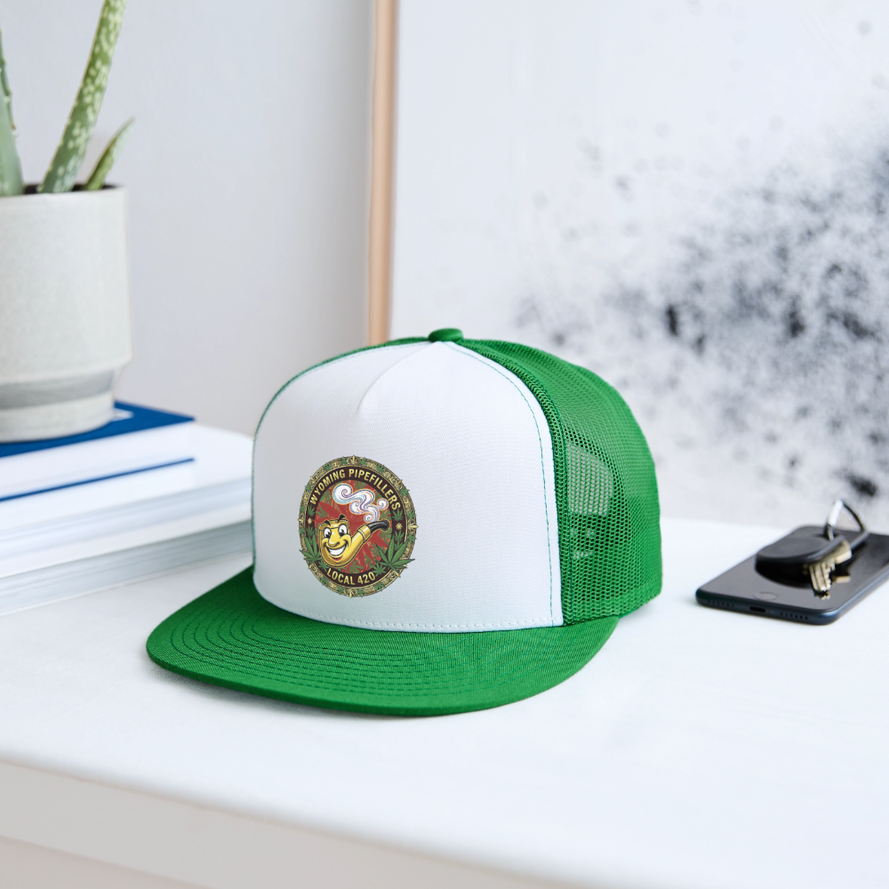 WYOMING PIPEFILLERS LOCAL 420 Trucker Hat - white/kelly green