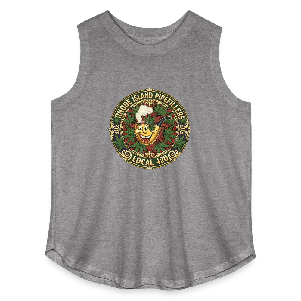 TEXAS PIPEFILLERS LOCAL 420  Women's Curvy Relaxed Tank Top - granite heather 