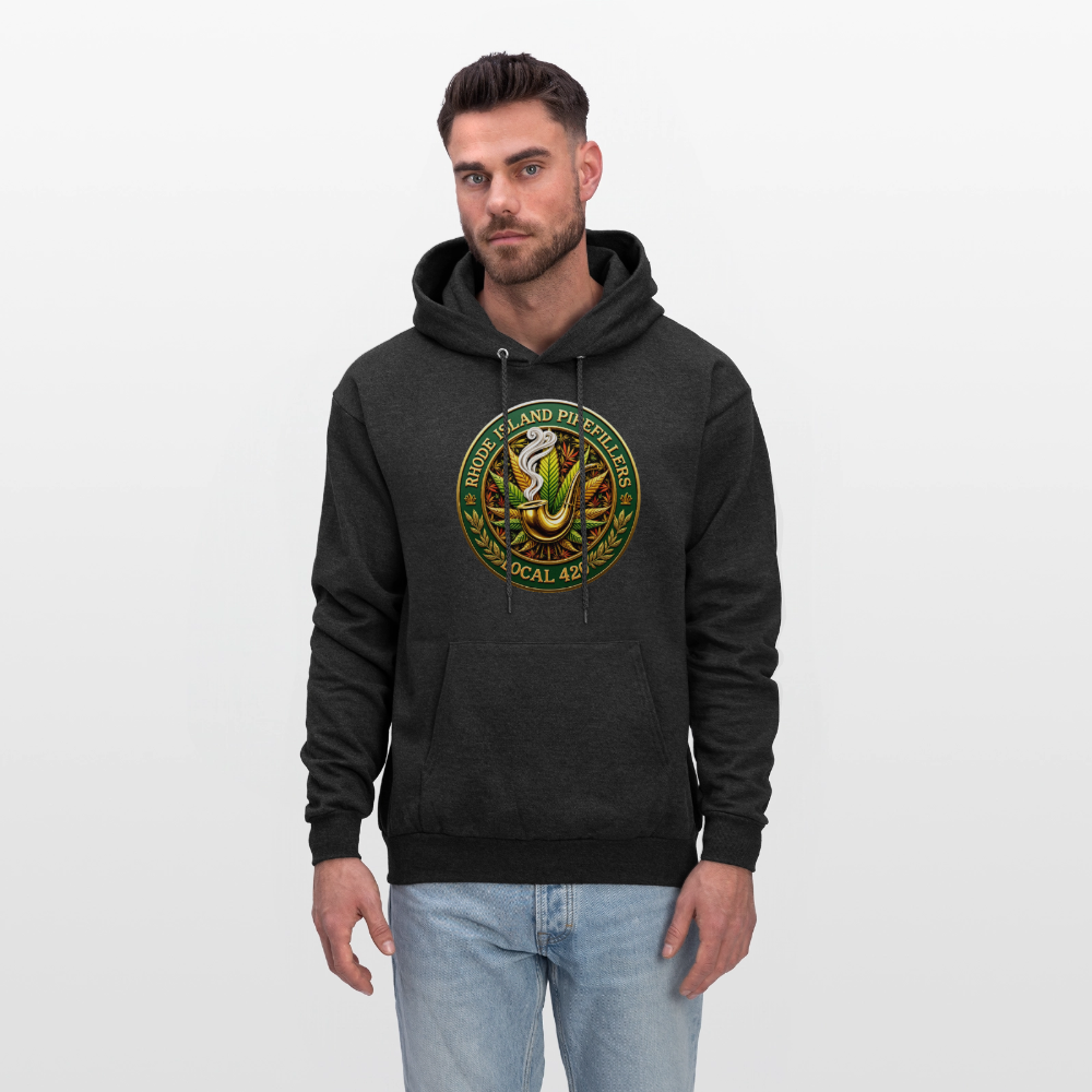 RHODE ISLAND PIPEFILLERS LOCAL 420 F/B DESIGNS Men's Hoodie - charcoal grey
