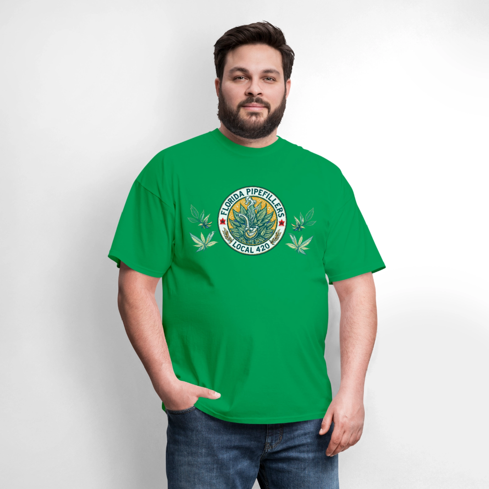 FLORIDA PIPEFILLERS LOCAL 420 Men's T-Shirt - bright green