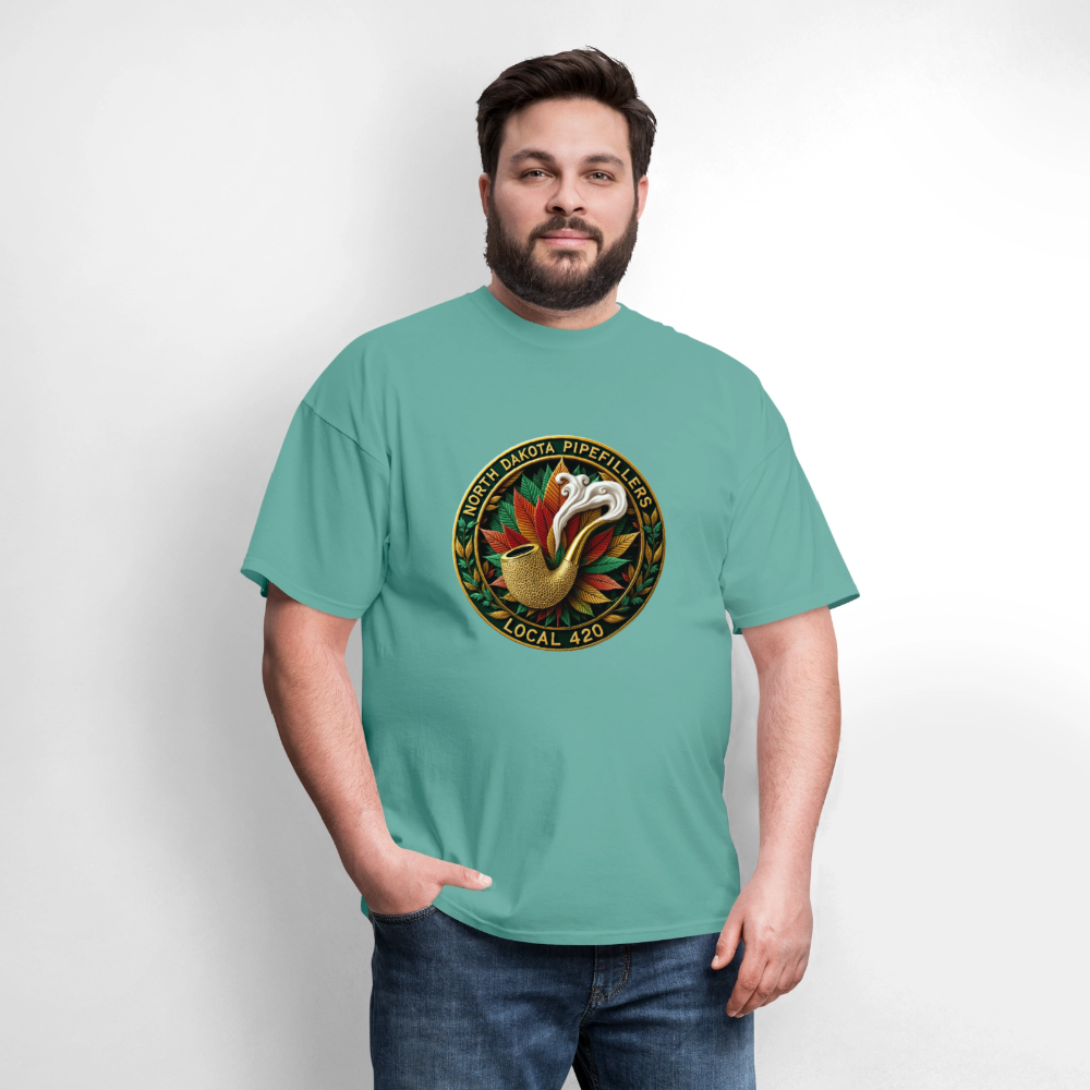 NORTH DAKOTA PIPEFILLERS LOCAL 420 Men's Tee shirt - aquatic