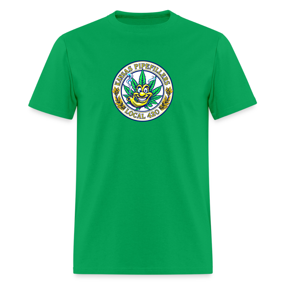 KANSAS PIPEFILLERS LOCAL 420 Men's T-Shirt - bright green