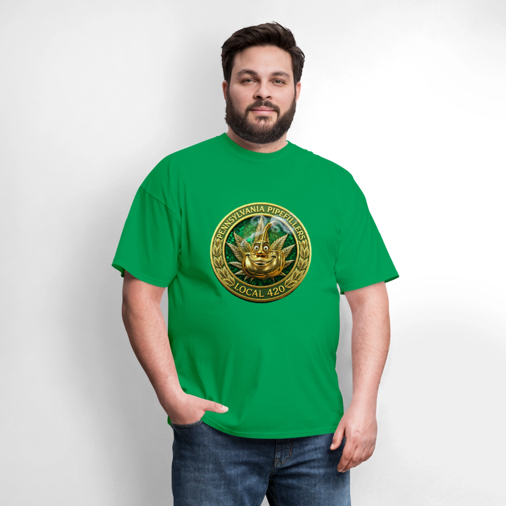 PENNSYLVANIA PIPEFILLERS LOCAL 420 F/B DESIGNS Men's T-Shirt - bright green
