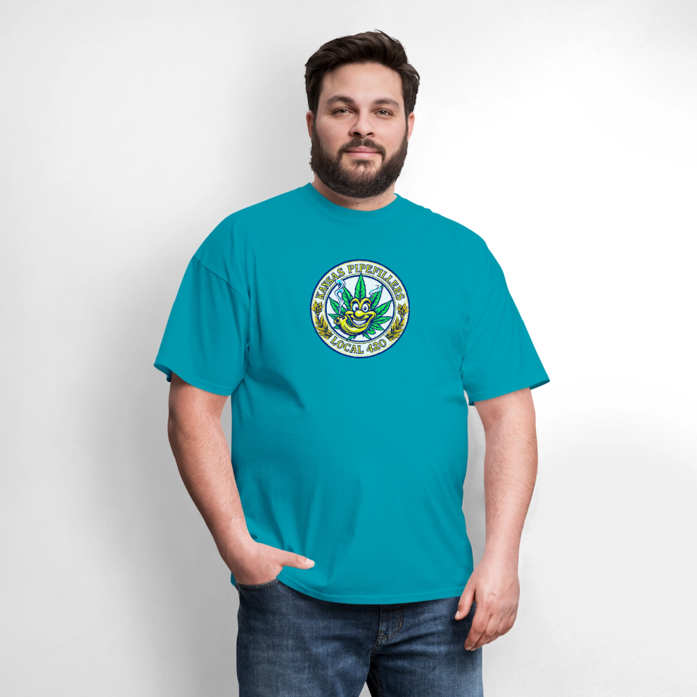 KANSAS PIPEFILLERS LOCAL 420 Men's T-Shirt - turquoise