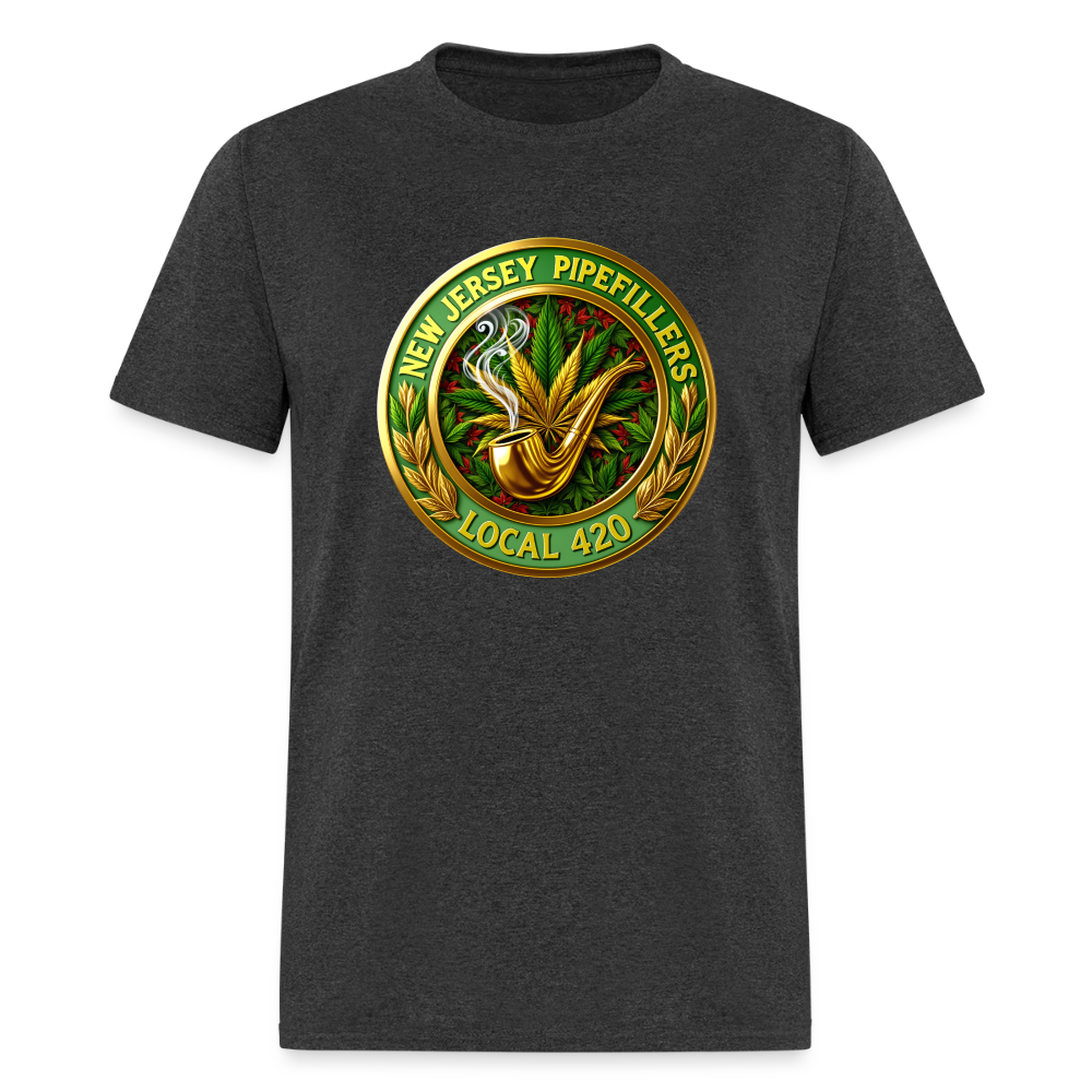 NEW JERSEY PIPEFILLERS LOCAL 420 F/B DESIGN Men's T-Shirt - heather black