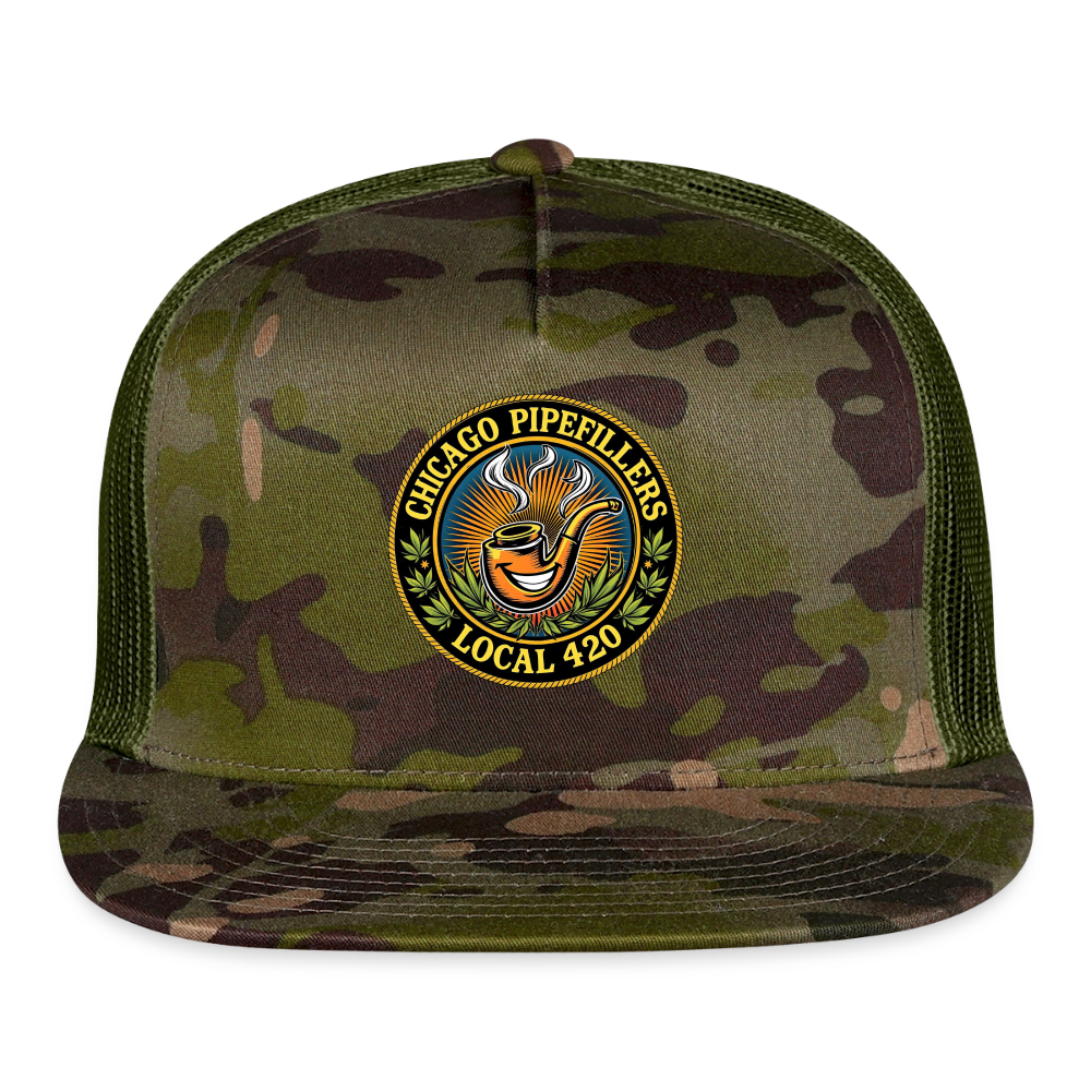 CHICAGO PIPEFILLERS LOCAL 420 CAMO Trucker Hat - MultiCam\green