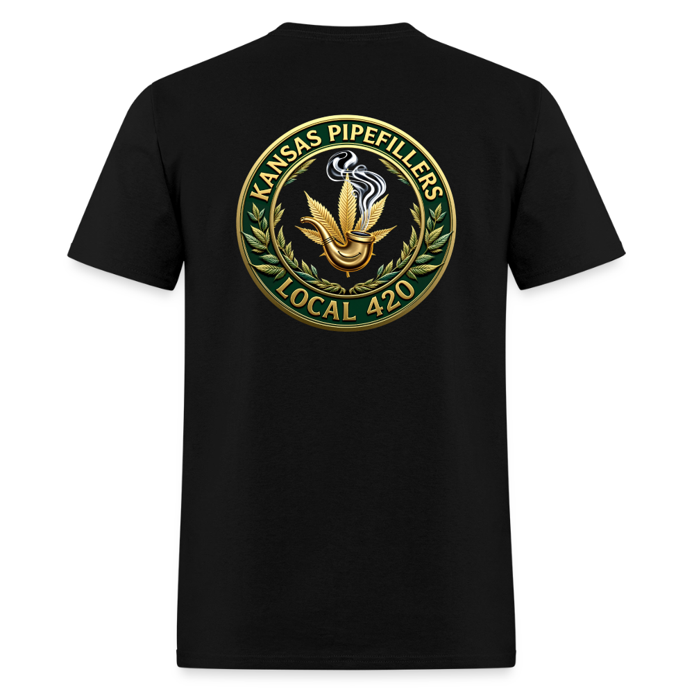 KANSAS PIPEFILLERS LOCAL 420 F/B DESIGNS Men's T-Shirt - black