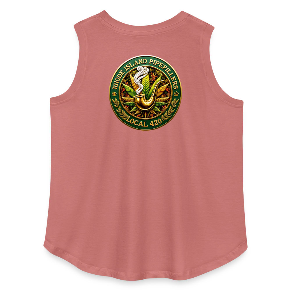 RHODE ISLAND PIPEFILLERS LOCAL 420 F/B DESIGNS Women's Curvy Relaxed Tank Top - mauve