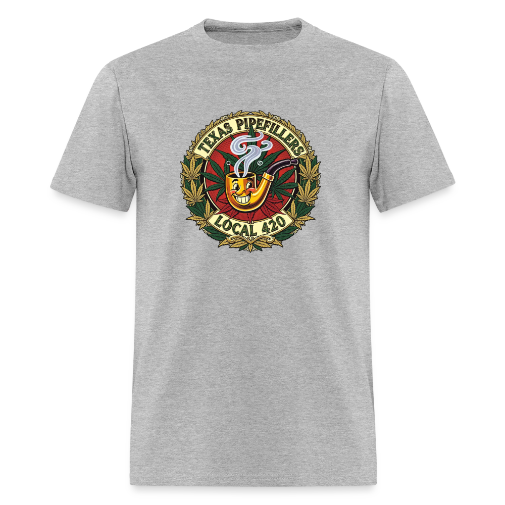 TEXAS PIPEFILLERS LOCAL 420 F.B DESIGN Men's T-Shirt - heather gray