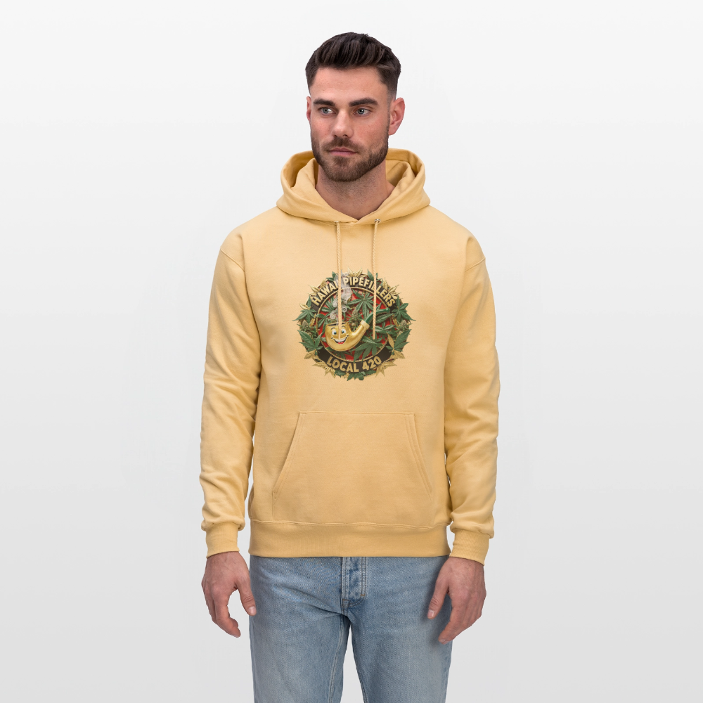 HAWAII PIPEFILLERS LOCAL 420 F/B DESIGN Men's Hoodie - light gold 
