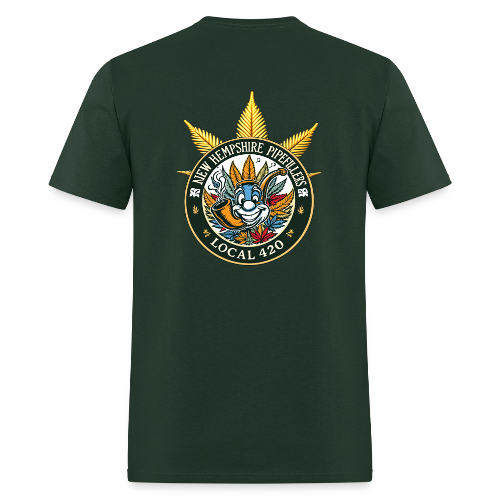 NEW HEMPshire PIPEFILLERS LOCAL 420 F/B DESIGN Men's T-Shirt - forest green