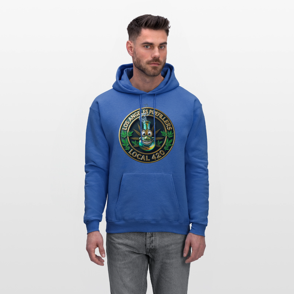 LOS ANGLES PIPEFILLERS LOCAL 420 2 EMBLEM Men's Hoodie - royal blue