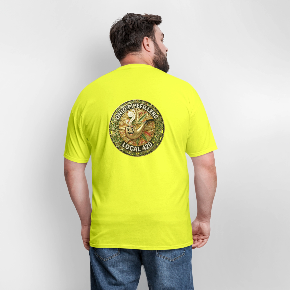 OHIO PIPEFILLERS LOCAL 420  F/B DESIGNS Men's T-Shirt - safety green