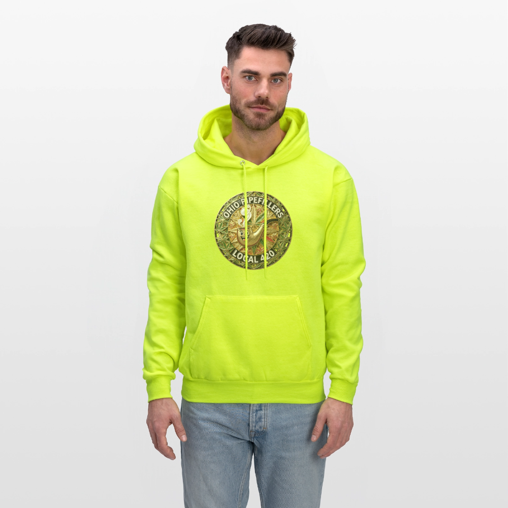 OHIO PIPEFILLERS LOCAL 420  Men's Hoodie - safety green