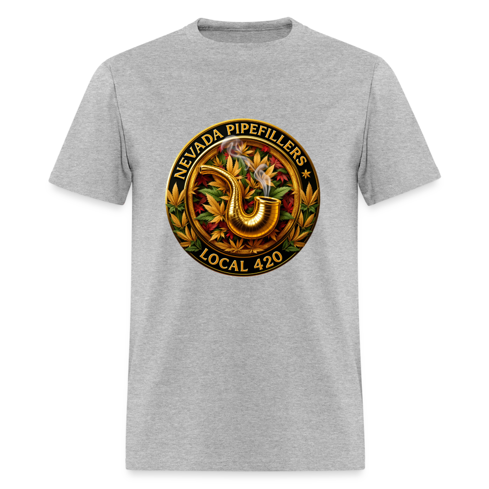 NEVADA PIPEFILLERS LOCAL 420  Men's T-Shirt - heather gray