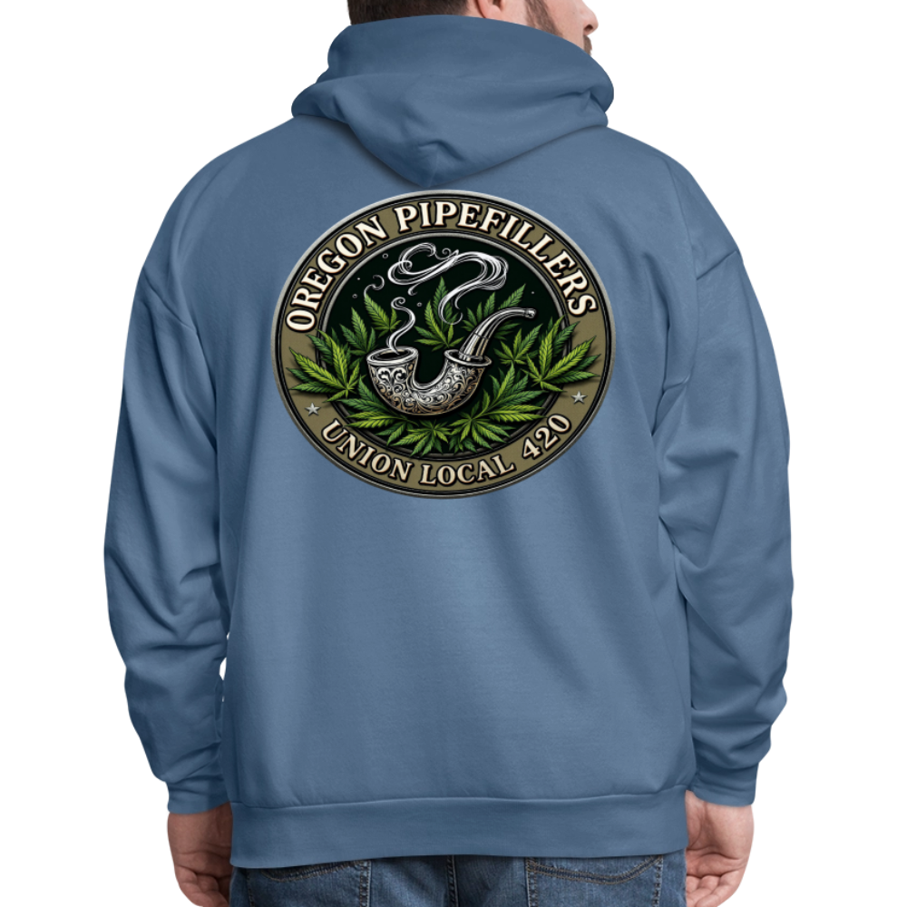 OREGON PIPEFILLERS LOCAL 420 2 EMBLEM Men's Hoodie - denim blue