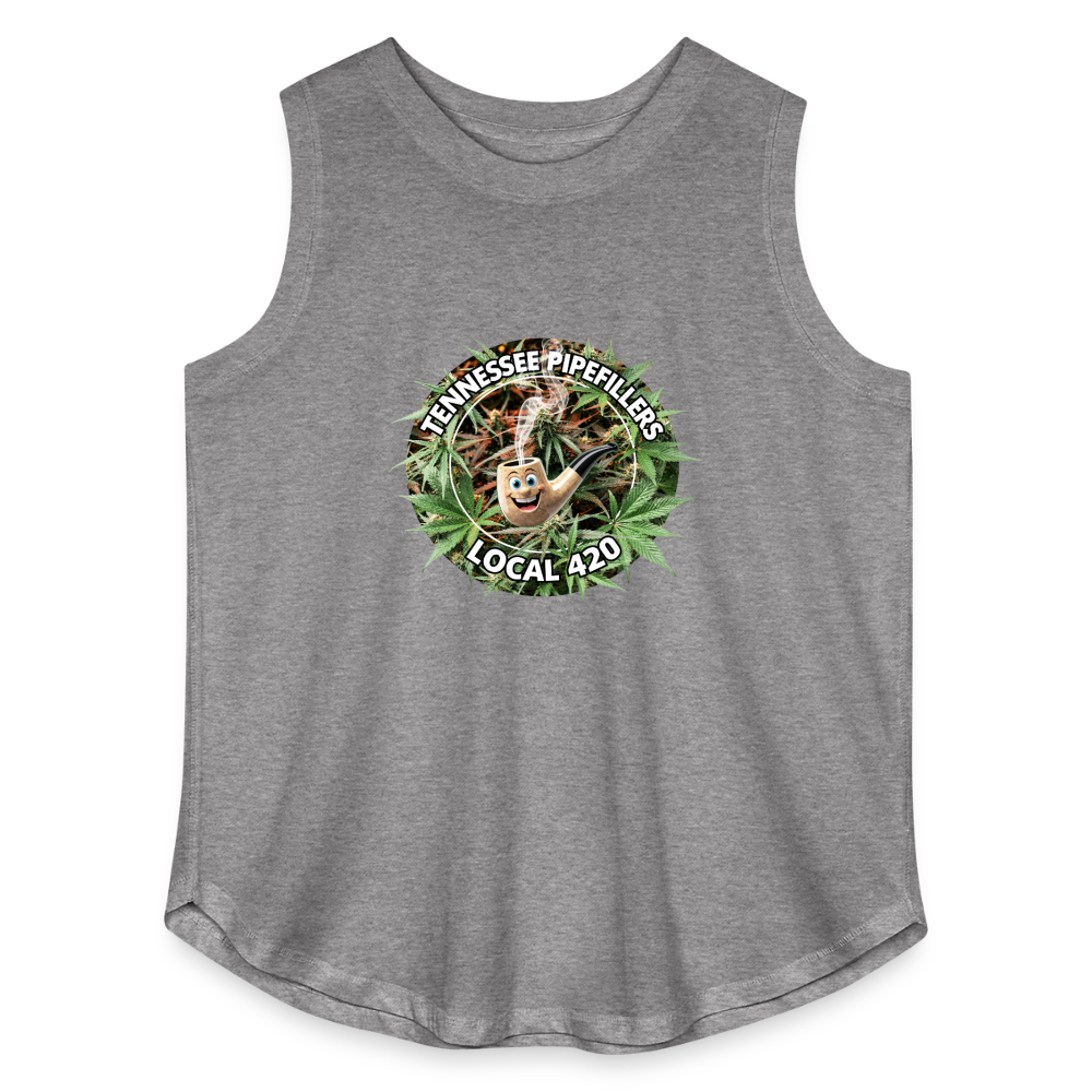 TENNESSEE PIPEFILLERS LOCAL 420 Women's Curvy Relaxed Tank Top - granite heather 