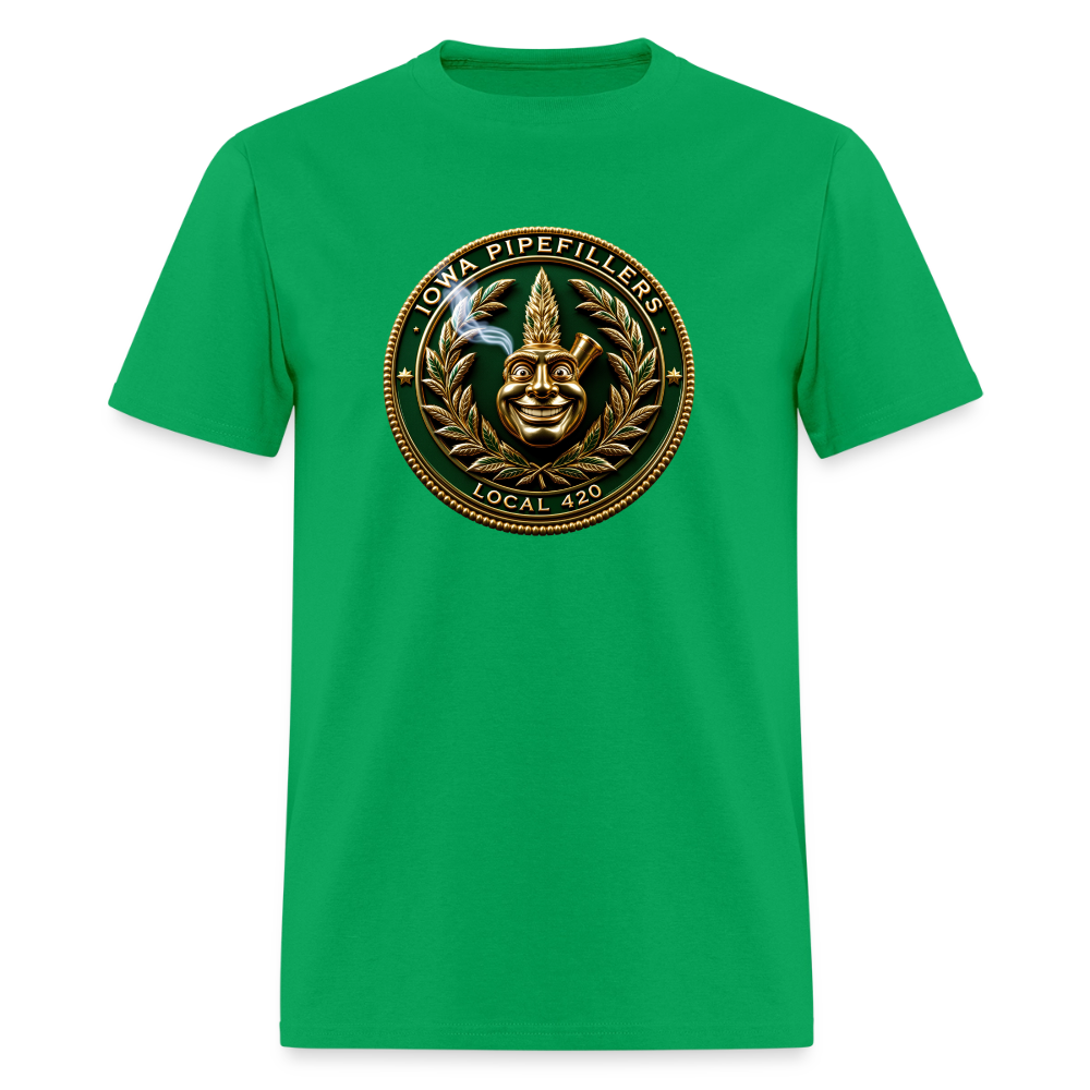 IOWA PIPEFILLERS LOCAL 420 F/B DESIGN Men's T-Shirt - bright green