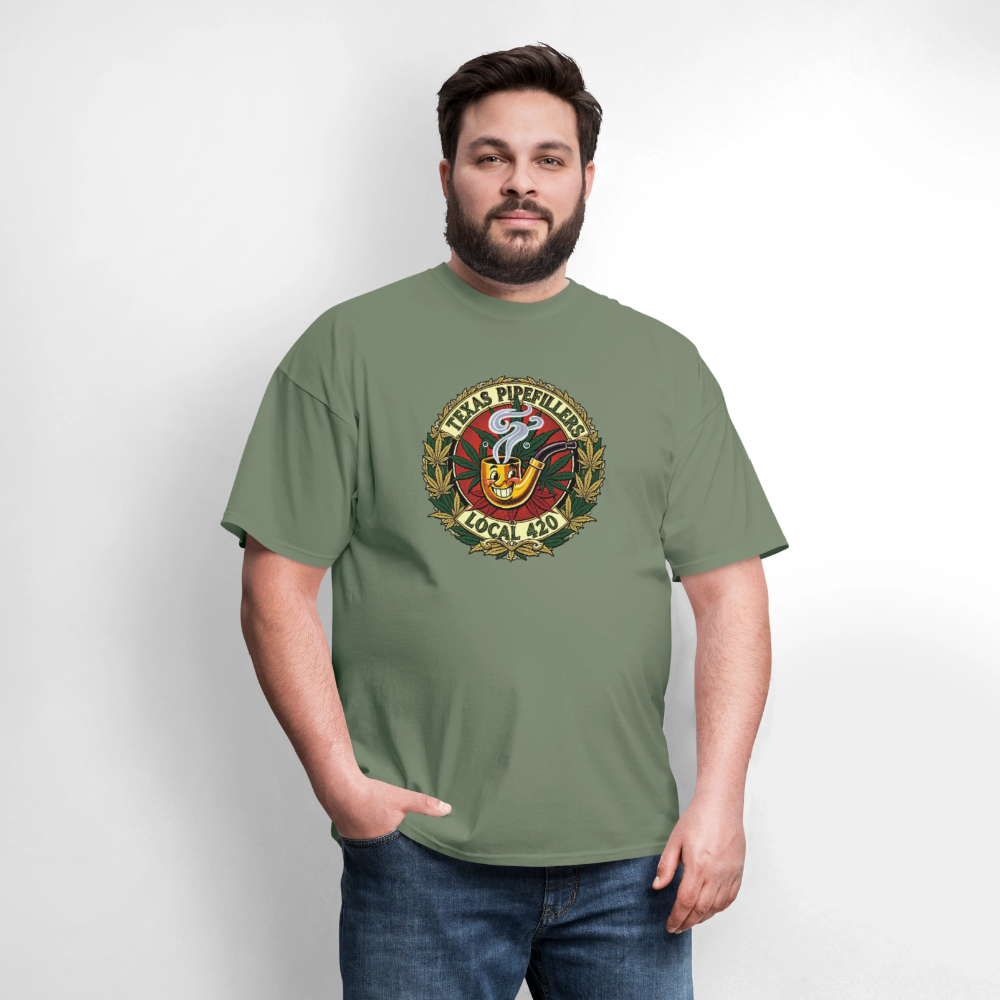 TEXAS PIPEFILLERS LOCAL 420 F.B DESIGN Men's T-Shirt - military green